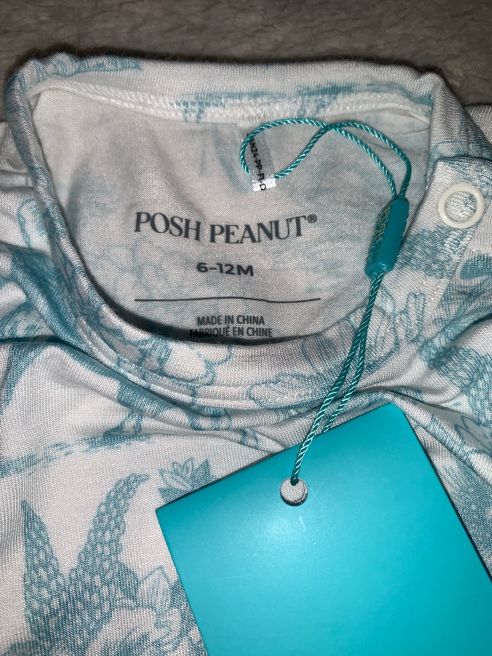 NWT Posh Peanut Charlotte Anne Tulle Skirt Bodysuit Dress 6-12M Blue Horses - Picture 7 of 8